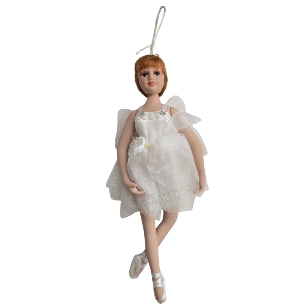 Vintage Porcelain Ballerina Fairy Angel Ornament 9" Cottagecore Shabby Chic - Picture 2 of 6